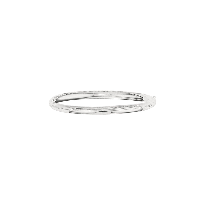 14K Gold Polished 5mm Bangle-White | Box