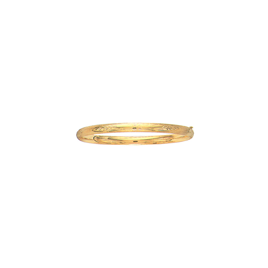 10K Gold Diamond Cut Bangle-Yellow | Box