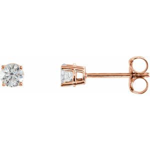 14K Rose 1/3 CTW Natural Diamond Earrings-Pair-3.4Mm :: 1/3 Ctw