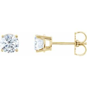 14K Yellow 2 CTW Natural Diamond Earrings-Pair-6.3Mm :: 2 Ctw