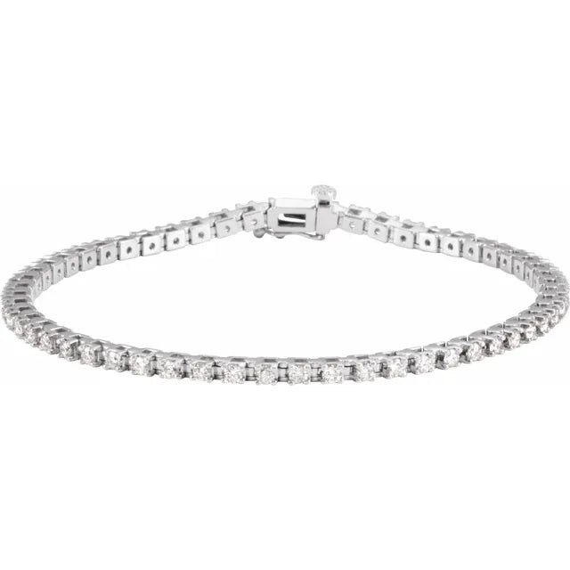 14K Rose 2 1/4 CTW Natural Diamond Line 7 1/4" Bracelet