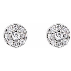14K White 3/8 CTW Lab-Grown Diamond Earrings-2.7 Mm-14K White
