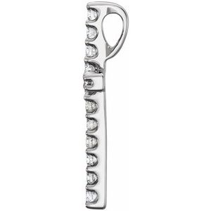 14K White 1/6 CTW Natural Diamond Petite Cross Pendant-Natural Diamond-1.3Mm :: 1/6 Ctw
