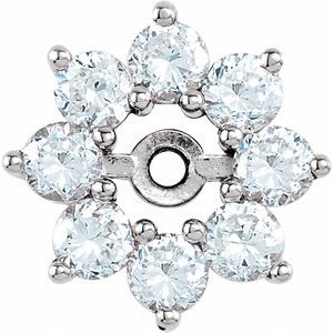 14K White 3/4 CTW Lab-Grown Diamond Earring Jackets-Polished-3/4 Ctw Lab-Grown Diamond Earring Jackets