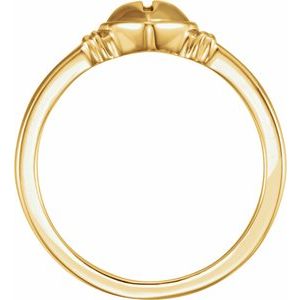 10K Yellow & Rose Heart & Cross Ring