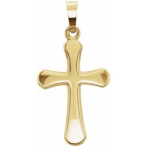 14K Yellow 20x13.8 mm Cross Pendant-Polished