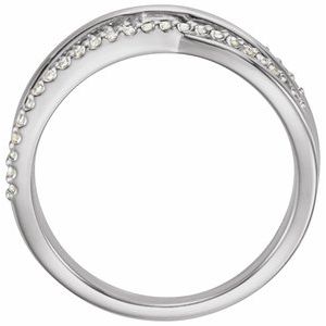 14K White 1/5 CTW Lab-Grown Diamond Criss-Cross Ring-Round-1.1 Mm