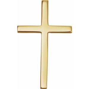 14K Yellow 21.7x13.5 mm Cross Pendant-Polished