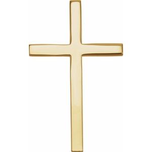 14K Yellow 29.5x18.2 mm Cross Pendant-Polished