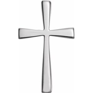 14K White 18x11 mm Cross Pendant-Polished