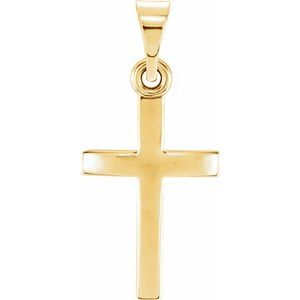 10K Yellow Cross Pendant-Polished