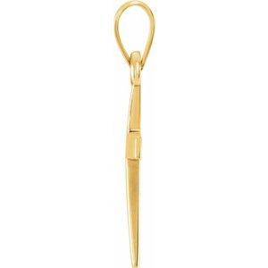 10K Yellow Cross Pendant-Polished