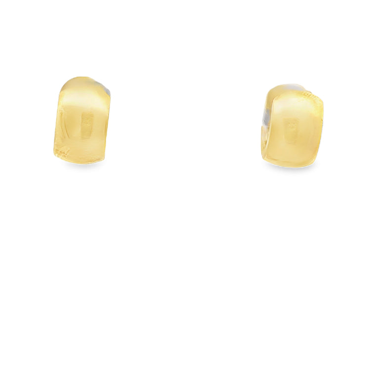 Elegant Two Tone  Round Brilliant Natural  Diamond Huggie Earrings