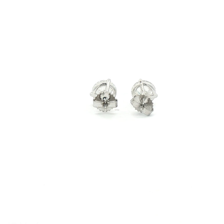 Classic White Gold Round Brilliant Diamond Stud Earrings