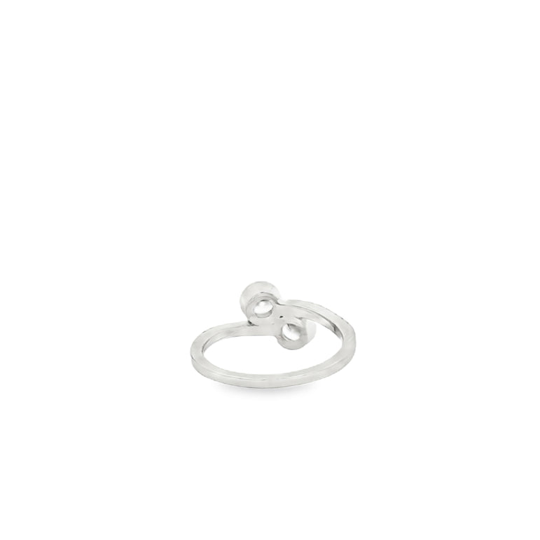 2 stone bezel set natural diamond ring