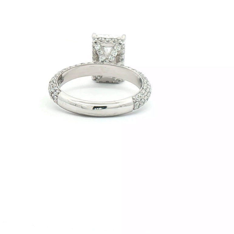 White Gold Engagement Ring with Radiant Cut Diamond