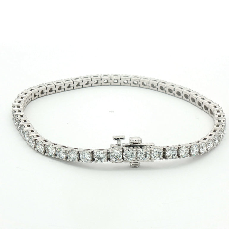 6CT 14kt white gold Tennis Bracelet with Round Cut Diamonds
