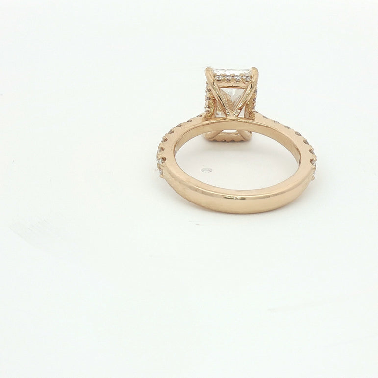 Emerald Cut Diamond Multistone Ring in Rose Gold
