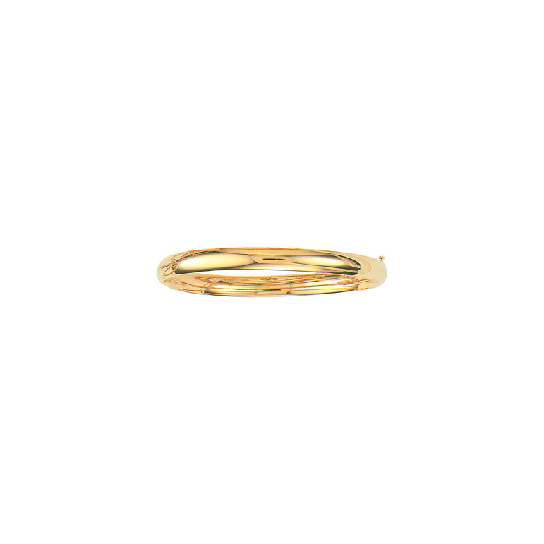 14K Gold Polished 6mm Bangle-Yellow | Box