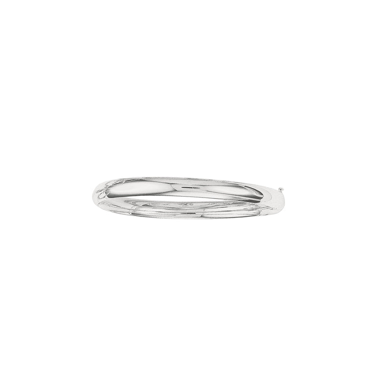 14K Gold Polished 6mm Bangle-White | Box