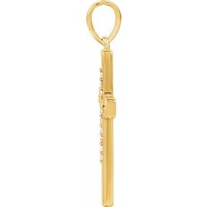 14K Yellow .07 CTW Natural Diamond Cross Pendant-Natural Diamond-1.1Mm :: 0.07 Ctw