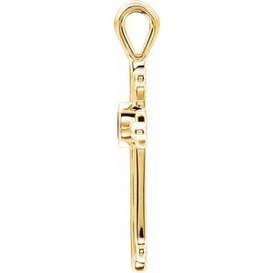 14K Yellow Natural Ruby Cross Pendant-Natural Ruby-3 Mm