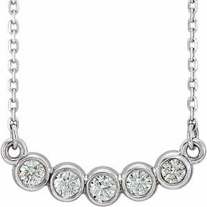 Sterling Silver .07 CTW Natural Diamond Bezel-Set 16-18" Necklace-Natural Diamond-1.5Mm :: 0.07 Ctw