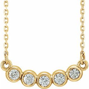 14K Yellow  1/3 CTW Natural Diamond Bezel-Set 16-18" Necklace-Natural Diamond-2.5Mm :: 1/3 Ctw