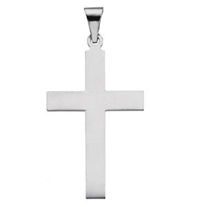 Sterling Silver 28 x 18 mm Cross Pendant-Polished