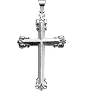 Sterling Silver 34.5x23.5 mm Cross Pendant-Polished