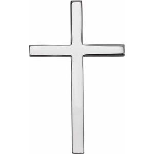 Sterling Silver 17.4x11.1 mm Cross Pendant-Polished