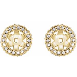 14K Yellow 1/4 CTW Natural Diamond Earring Jackets-Polished-1/5 Ctw Natural Diamond Halo-Style Earring Jackets