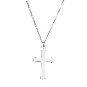 Sterling Silver 27x18 mm Cross 18" Necklace-18 In-Polished