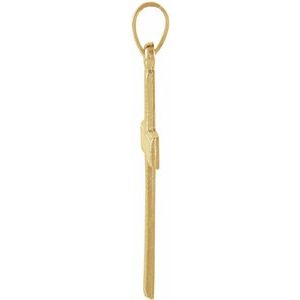 14K Yellow 21x13.5 mm Cross Pendant-Polished