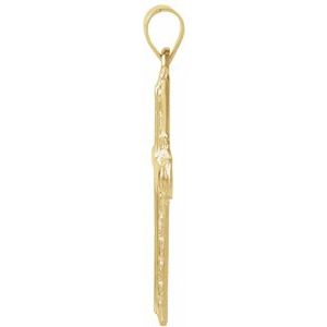 14K Yellow 26x18 mm Cross Pendant-Polished