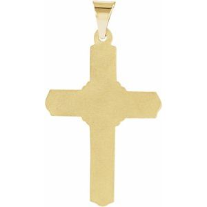 14K Yellow 26x18 mm Cross Pendant-Polished