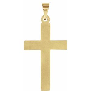 14K Yellow 15x9.5 mm Cross Pendant-Polished