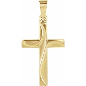 14K Yellow 21x14 mm Cross Pendant-Polished