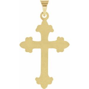 14K Yellow 24x17.5 mm Cross Pendant-Polished
