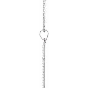 Sterling Silver Rope Cross 18" Necklace-18 In-Polished