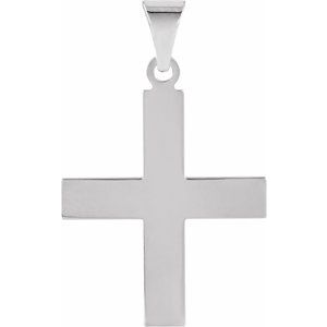 14K White 15.5x14 mm Greek Cross Pendant-Polished