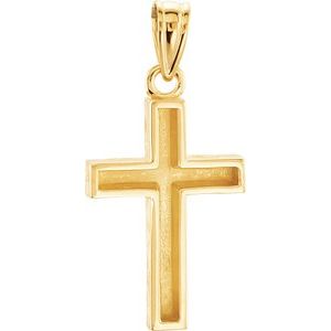 14K Yellow 20x13 mm Cross Pendant-Polished