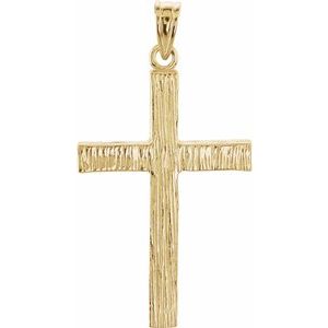 14K Yellow 30x20 mm Cross Pendant-Polished