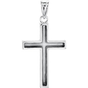 Sterling Silver 24x16 mm Cross Pendant-Polished