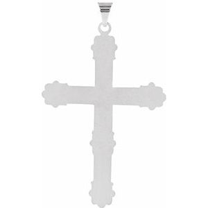 Sterling Silver 47x31.5 mm Cross Pendant-Polished