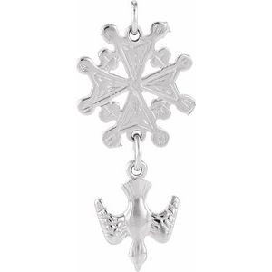 Sterling Silver 24.5x12 mm Huguenot Cross Pendant-Polished