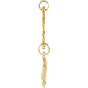 14K Yellow 24.5x12 mm Huguenot Cross Pendant-Polished