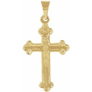 14K Yellow 18.5x12.5 mm Cross Pendant-Polished