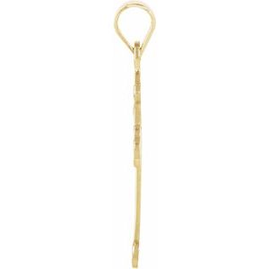 14K Yellow 18.5x12.5 mm Cross Pendant-Polished