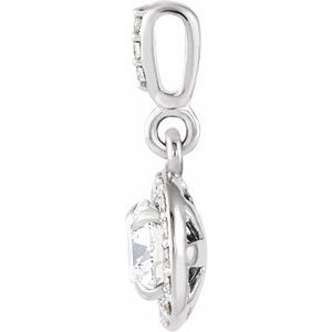 14K White 3/8 CTW Lab-Grown Diamond Halo-Style Pendant-Lab-Grown Diamond-4.5Mm :: 3/8 Ctw